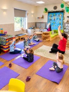 Yoga on the mats