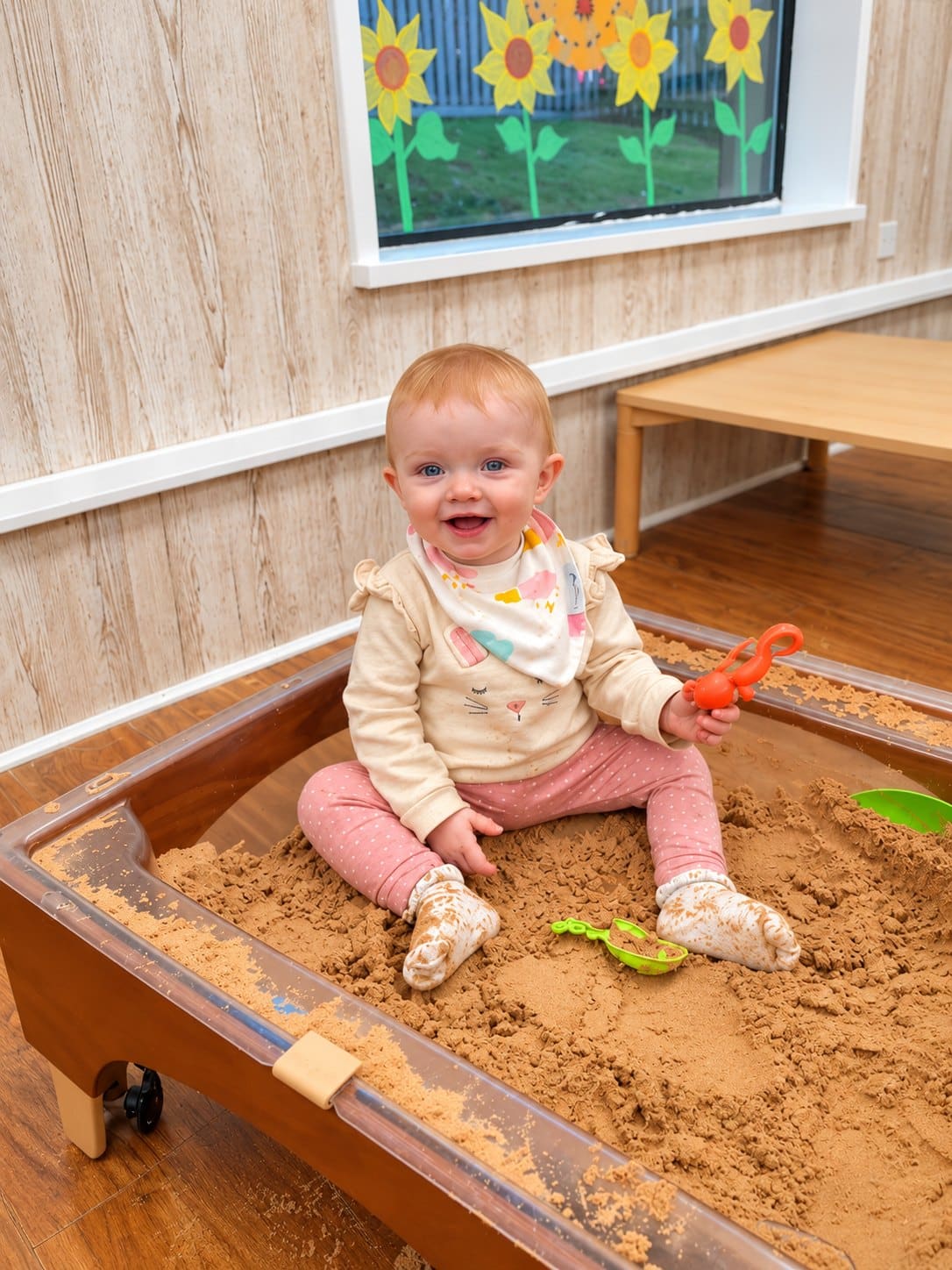 Sitting in the sand tray