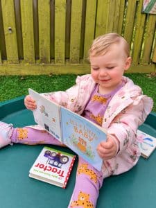 Reading a tractor book